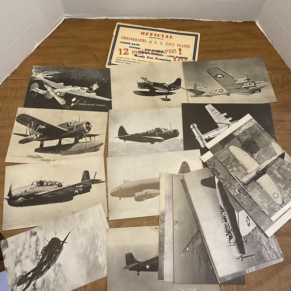VTG Plane Facts Co WWII Official US Navy PLANES Photographs - Picture 1 of 3